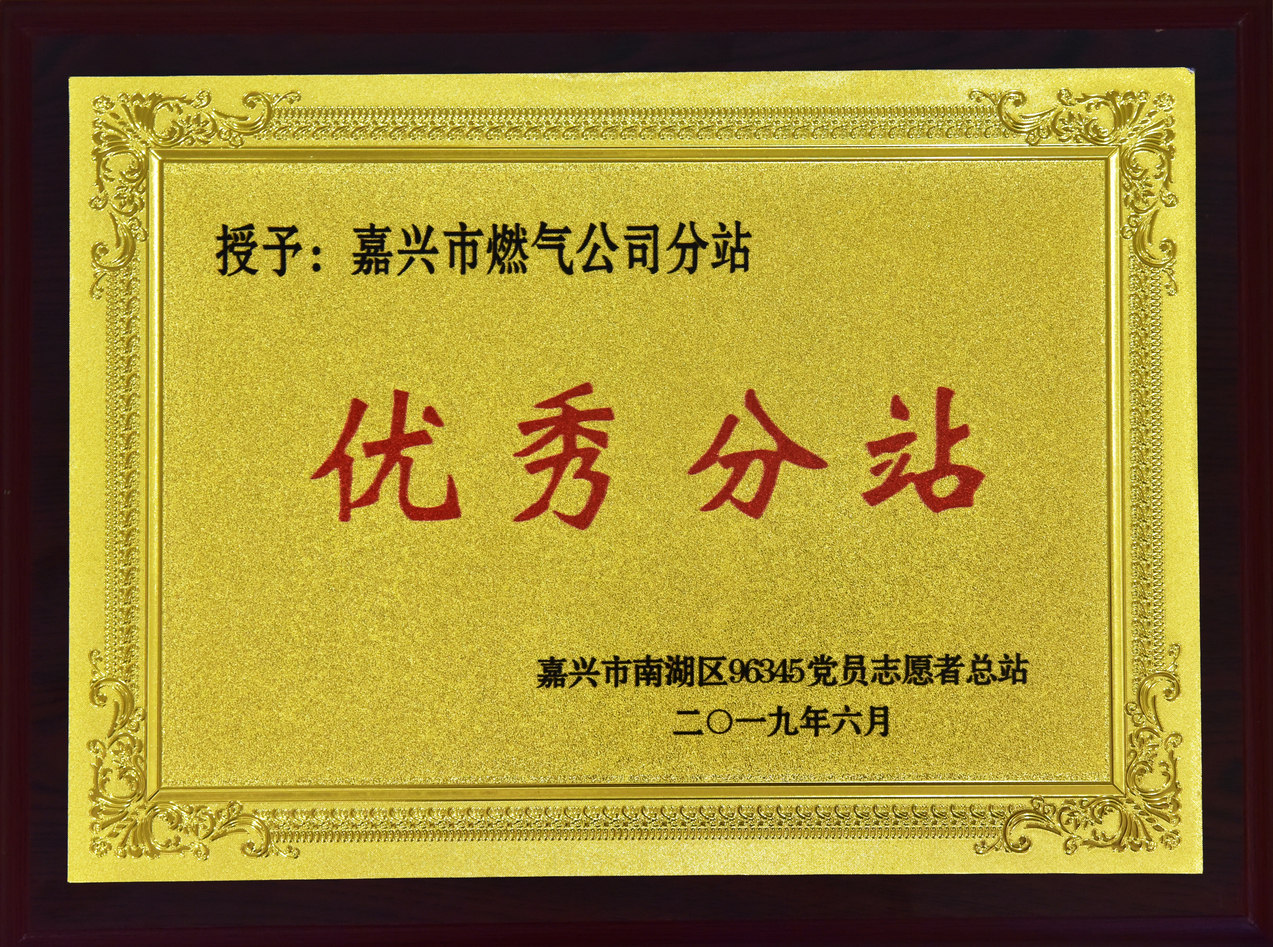 2019年6月，被嘉興市南湖區(qū)96345黨員志愿者總站授予”優(yōu)秀分站“榮譽(yù)稱號。.JPG